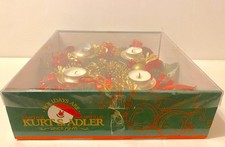 Vintage Kurt Adler SantaWorld Christmas Foliage Wreath 4x Candle Centrepiece