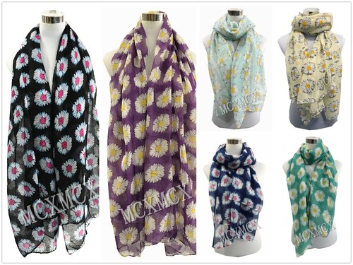 Women ladies daisy print - women, scarf