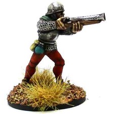 Medieval Handgunner Firing 28mm Metal Unpainted