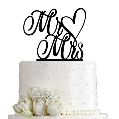 Mrs cake topper - cake, black