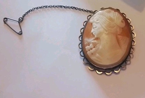 Antique shell cameo hallmarked - shell,
