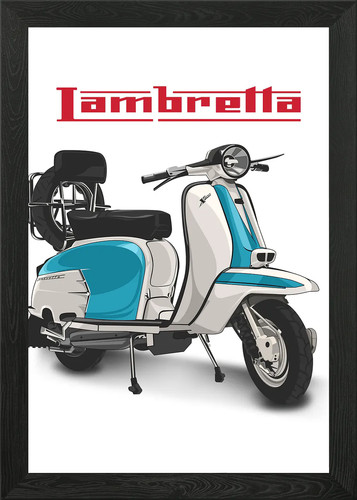 Lambretta framed wall - lambretta, art