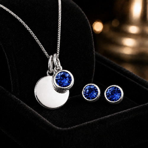 Engravable solitaire sapphire - engravable,
