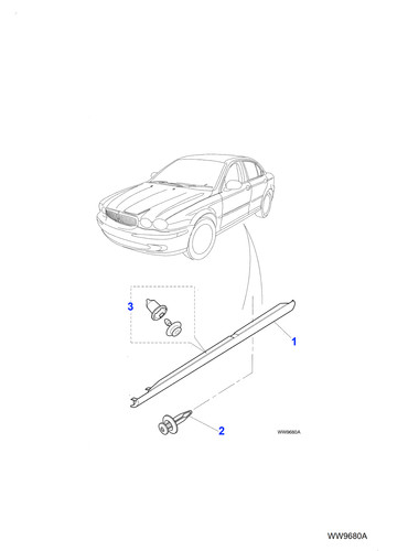 Jaguar body side moulding - body,