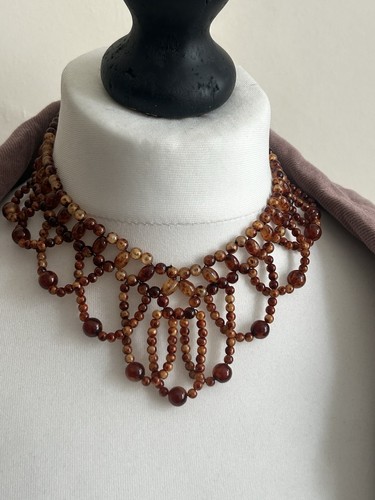 Vintage amber tone - vintage, beaded