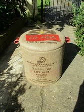 Fab Vintage Drum Seat Stool Storage Toy Blanket Box Upholstered Coffee Bean Sack