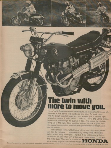 1969 honda 450 scrambler right - honda,