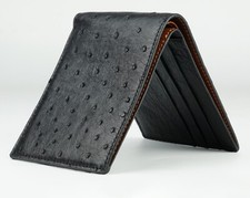Men's Black Ostrich Skin