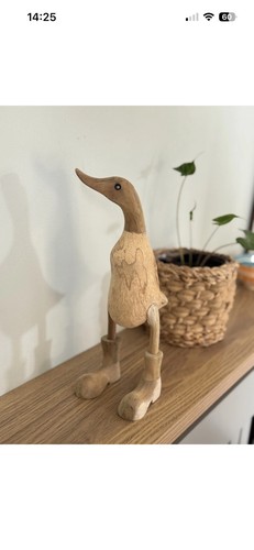 Wooden duck with boots - wooden,