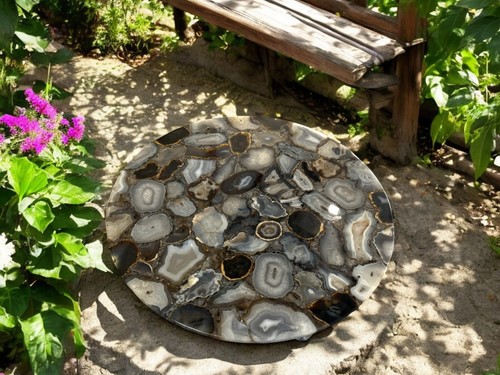 Agate stone round - round, handmade