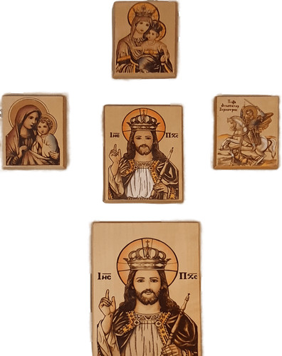 Vintage christian icon wood - christian,