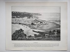 Old Antique Print 1899 Teignmouth