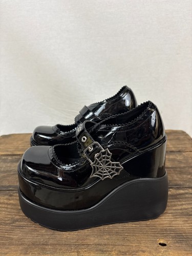 Demonia void black patent - black,