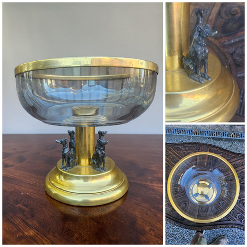 Vintage brass glass - vintage, whippet