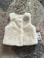 Girls Cream Beige Faux Fur