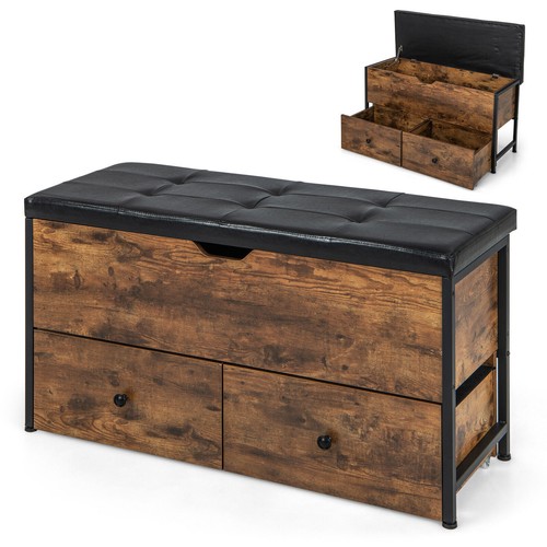 Storage ottoman bench flip - storage, top