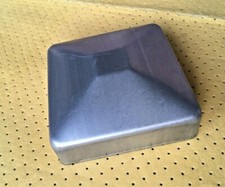 £2.59 each! 70mm x 70mm  GALVANIZED SQUARE METAL FENCE  GATE POST CAP PEAKED TOP