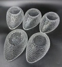 Avocado Dishes, Textured Clear Glass, Vintage Western Glass, Set Of 5