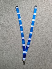 Greenock Morton, Football Lanyard ,Bar Colour Style, Bright Blue and White 
