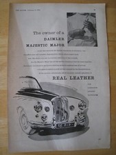 DAIMLER MAJESTIC MAJOR CAR REAL LEATHER UPHOLSTERY 1962 ADVERT A4 FILE 32