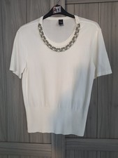 Gok Wan White Necklace Top Party Top Size 22 Christmas New Year Party Wedding UK