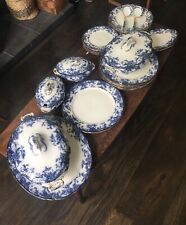 Rare Antique Bridgwood & Son 'Tyne' Dinner Service Blue & White Porcelain c.1900