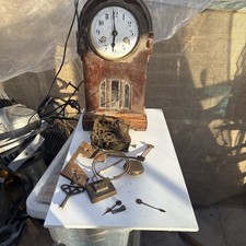 Large Antique Oak Chime Mantle