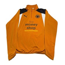 Wolverhampton Wanderers 1/4 Zip Jersey Puma Training Top Longsleeve Medium Adult