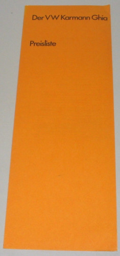 Brochure price list karmann - price,