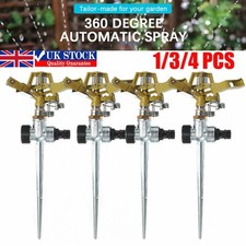 1/3/4 PCS Water Sprinkler Garden Lawn Impulse Metal Spike Grass Hose 360 Degree