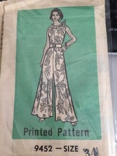 #NEW UNCUT GORGEOUS AUTHENTIC VINTAGE WIDE LEGGED LADIES JUMPSUIT SEWING PATTERN