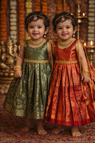 Traditional baby girl pattu - traditional,