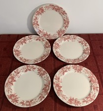 5 Claytan Tableware Pink & White Floral Dinner Plates 26cm