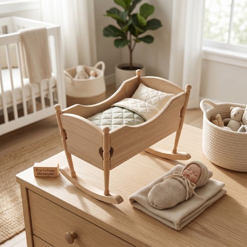 Dollhouse miniature cradle - dollhouse,