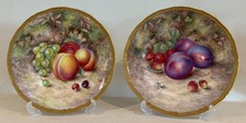 Royal Worcester Painted Fruit Pair Of Plates Ayrton