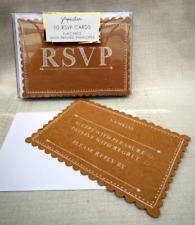 10 Paperchase Kraft Wedding Invitation Party RSVP Cards with envelopes