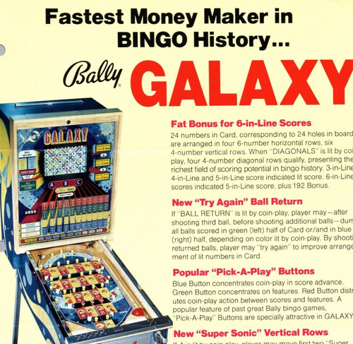 Rare bally galaxy - bally, bingo