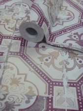 Red Victorian Tile Wallpaper -