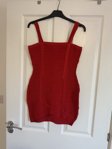 Women red bandage dress - red, large