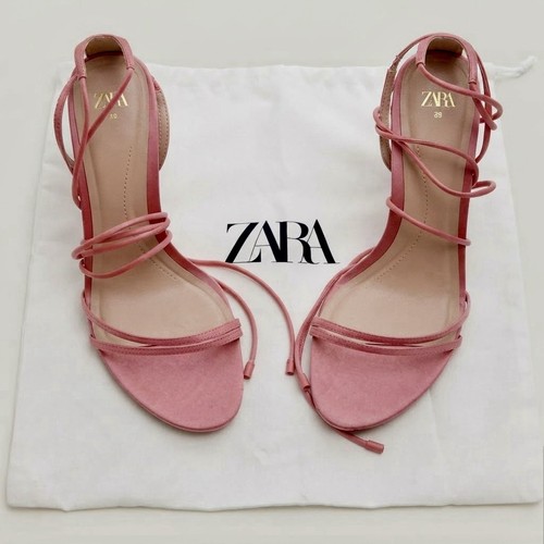 Zara pink satin strappy - satin,