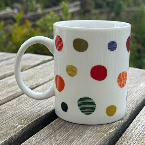 Tesco ceramic white polka - ceramic,
