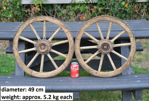 Pair vintage old wooden - of,