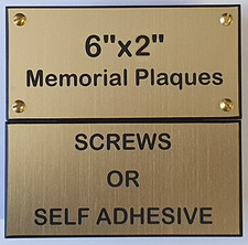 Engraved 6x2" Memorial Plaque