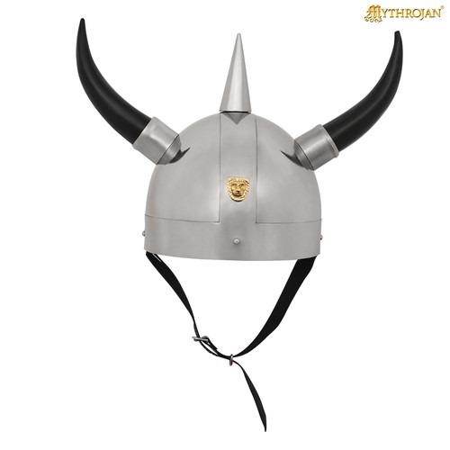 Steel helmet viking horns - steel,