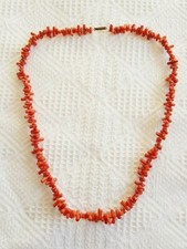Necklace ~ Coral ~ Red Branch Coral ~ Waxed ~ Vintage ~ 50cm long