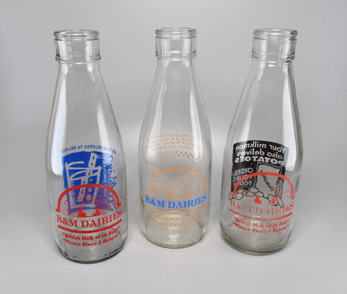 Vintage milk bottles m - bottles, b&m