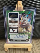 Panini Contenders 2023 Xavier Hutchinson Texans Rookie RC Green Laser Auto NFL 