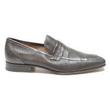 MORESCHI Mens Leather Loafers Grey UK 7 Elegant Perforated Design Comfortable