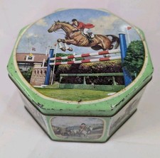 Vintage 1960 MacFarlane Lang & Co Biscuit Tin. Equestrian themed Horse Riding B1