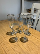Five Vintage Goldwell Snowball Stemmed Glasses